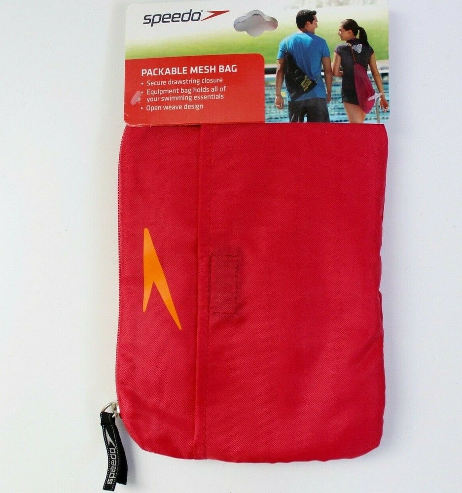 Speedo Packable Mesh Swimming Drawstring Bag Pink/Orange