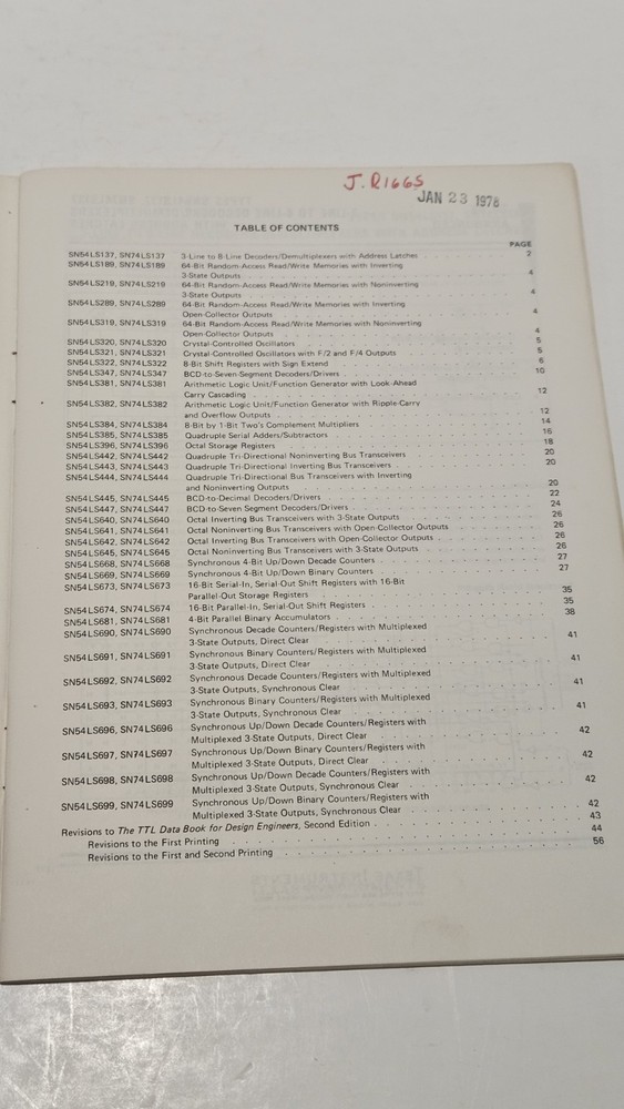 6 Texas Instruments Data Book TTL/Supplement TTL/Line Driver/Peripheral Driver