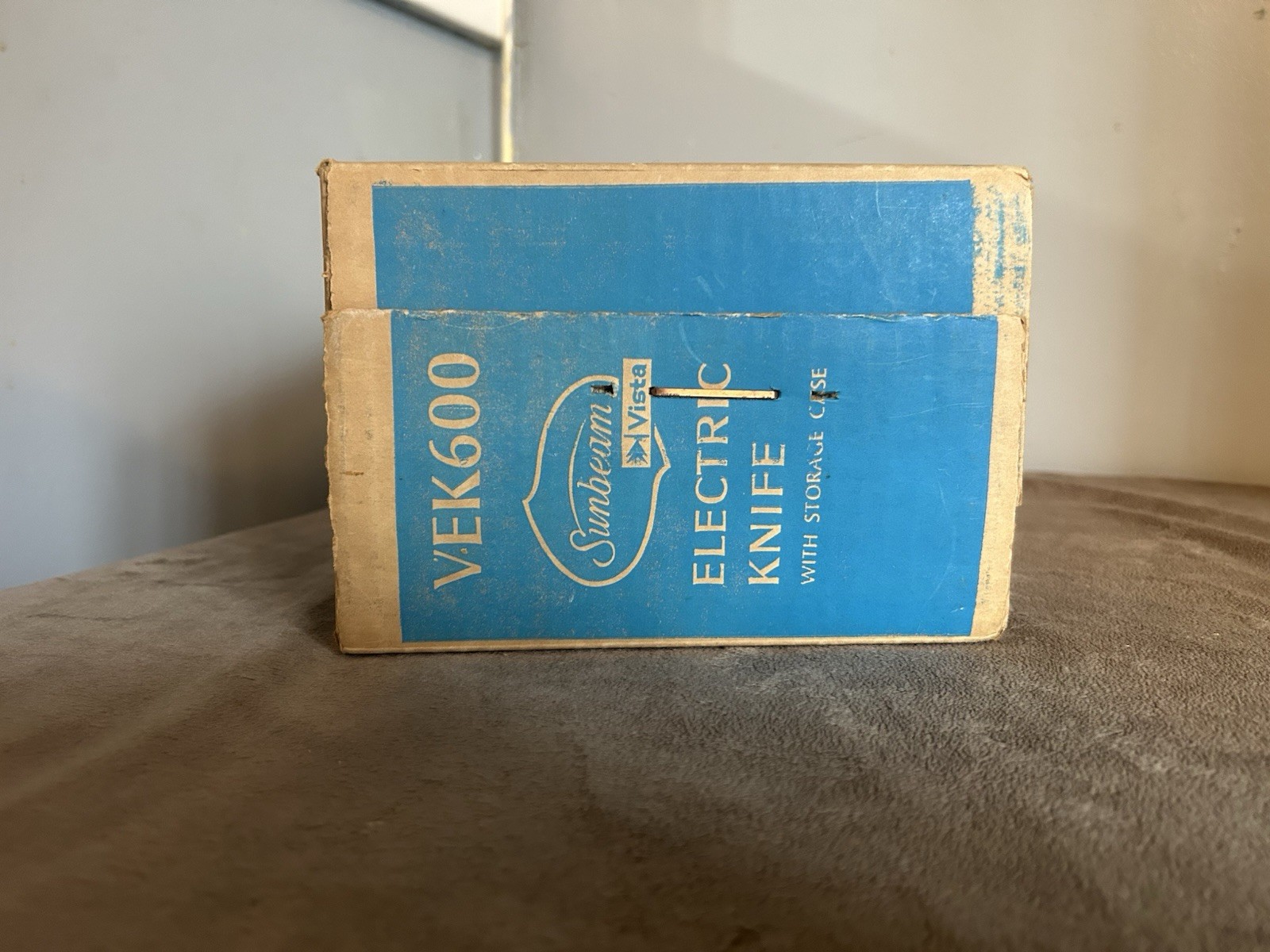 Vintage Sunbeam Vista Electric Knife With Storage Case Model VEK600 Original Box