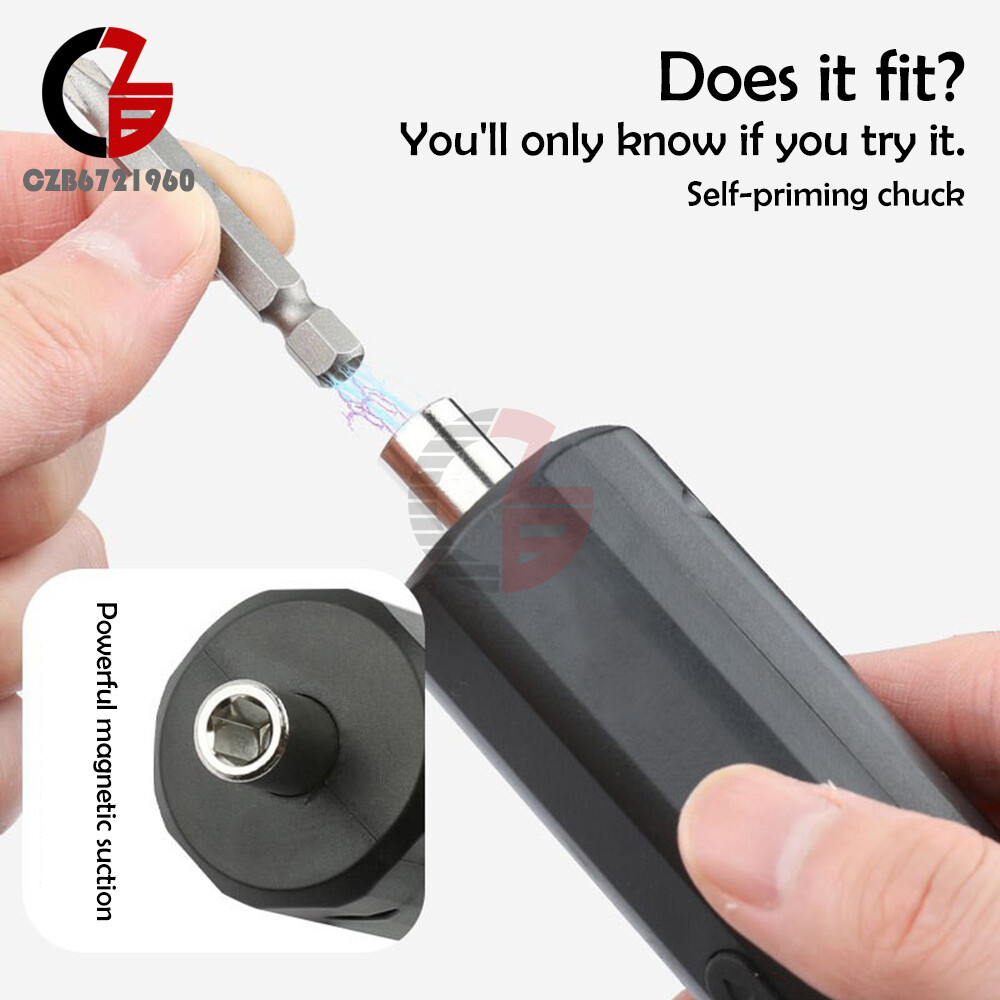 Portable Cordless Rechargeable Electric Screwdriver Kit Mini Power Tool + Bits