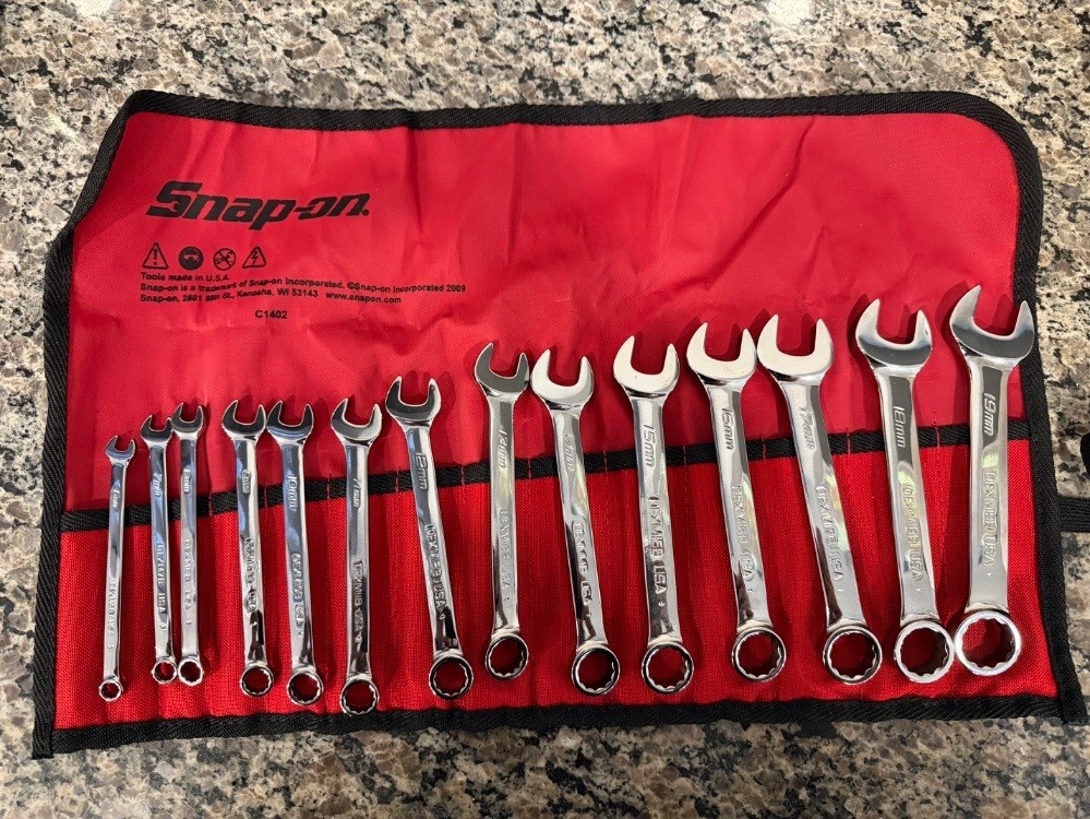 Snap On 14pc Metric 6-19mm Short Combination Wrench Set C142 SPB-MS 363956