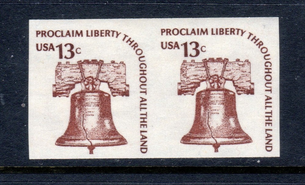 US Scott 1618b Imperforate Pair XF Mint Never Hinged 1975 Error