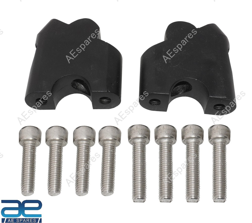 Handle Bar Riser Angled Mount Clamp Set Fits Royal Enfield Interceptor 650