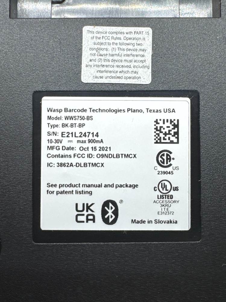 Wasp WWS750 Wireless 2D Barcode Scanner - Wireless Connectivity
