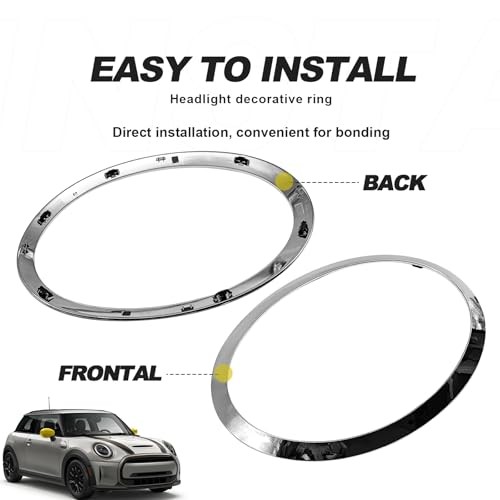 Headlight Trim Ring Bezel, Left Driver & Right Passenger Side Chrome Headlight