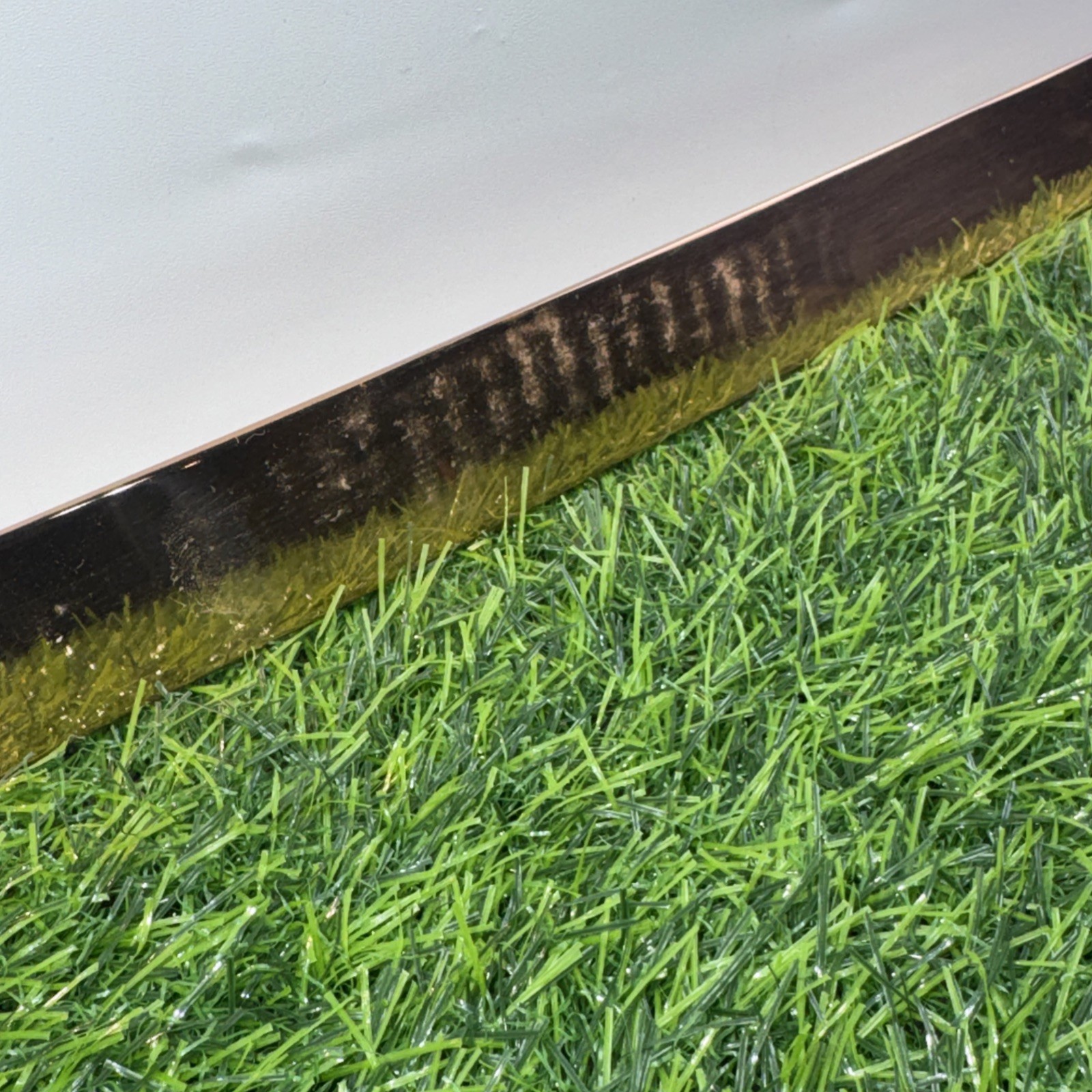 Vintage Solid Copper 24” Utensil Rack Korea Brass Tone Hooks Wall Scuffed NOS