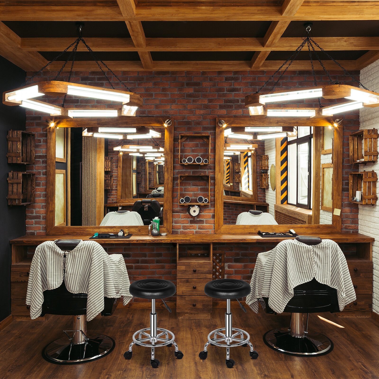 Adjustable Hydraulic Rolling Salon Stool Chair Tattoo Massage with Swivel Wheels