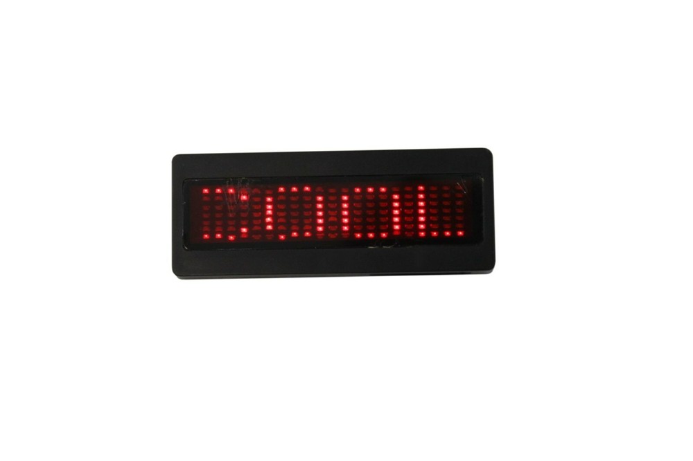 Bolan Programmable Scrolling Red LED Name Tag, Reusable Name Badge
