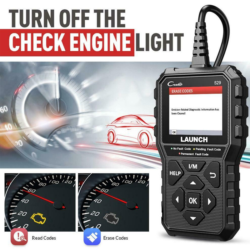 Check Engine Light Emission Test EOBD OBD2 Scanner Code Reader as Foxwell NT301