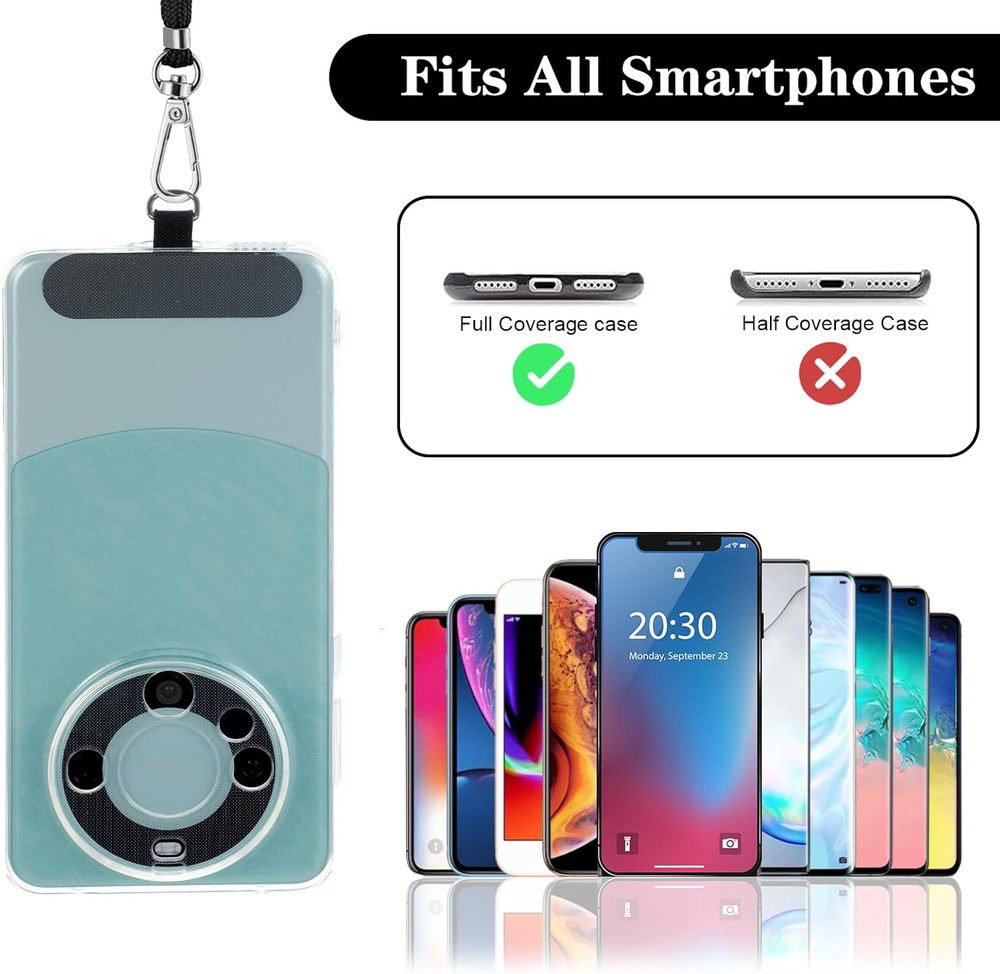 6 Pack Phone Tether Tab Thinner Durable Cell Phones Lanyard Patch Pad without Ad