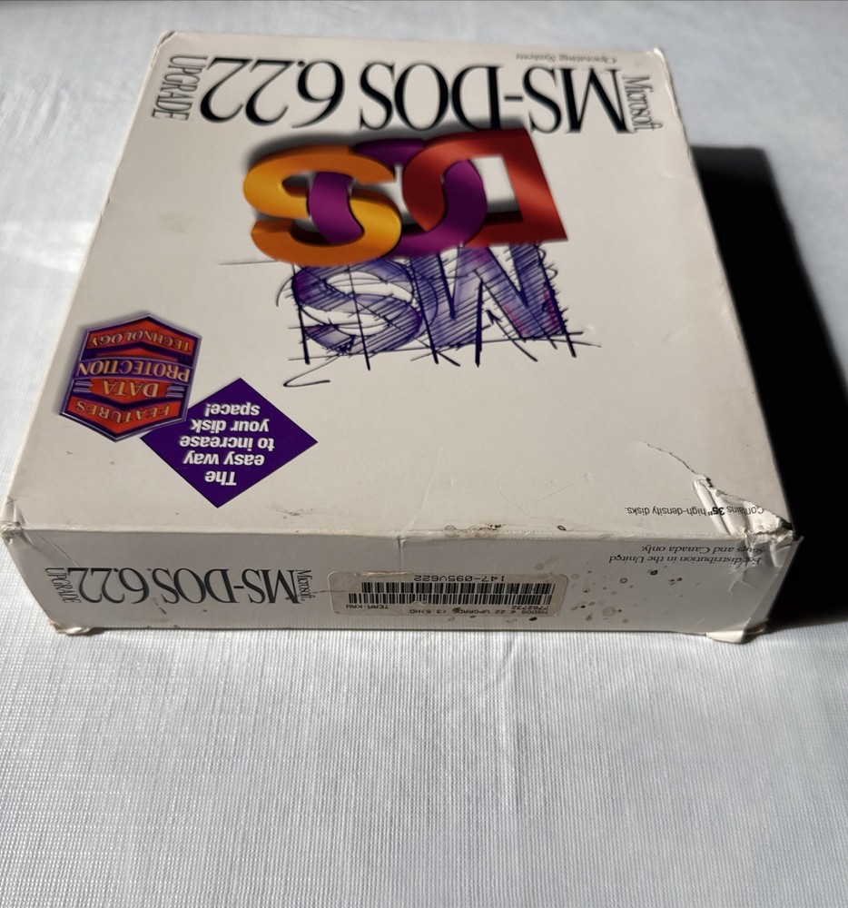 Microsoft MS-DOS 6.22 Upgrade Original in Box, 4 Disks & User Guide Untested