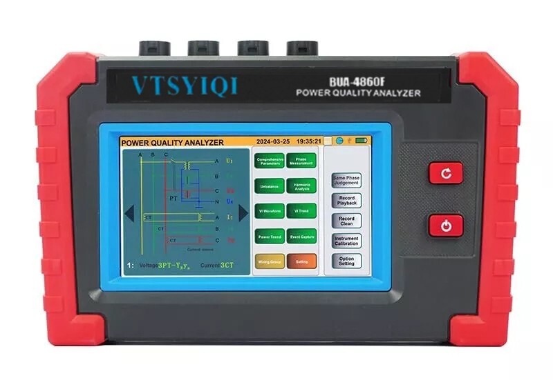 3 Phase Power Quality Analyzer with Range 10mA~6000A USB Communication Interface