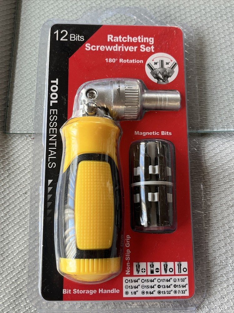 Tool Essentials 12Bits Ratcheting Screwdriver Set Brand New