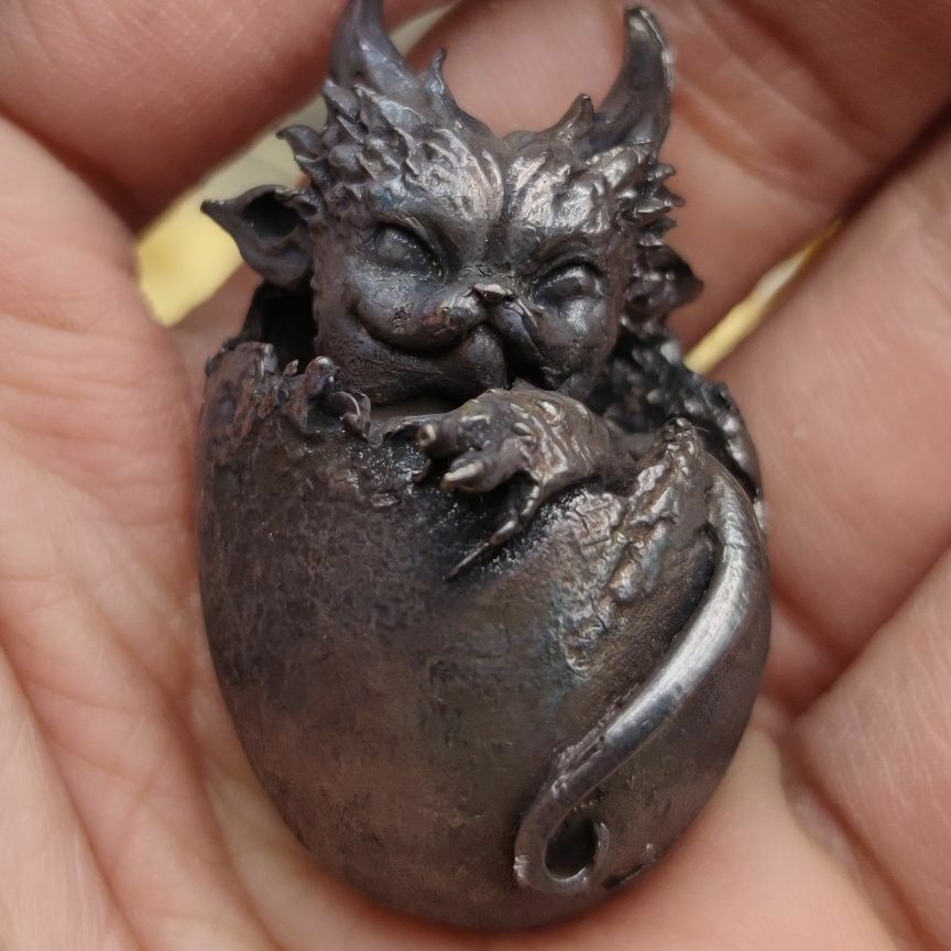 Black Solid Copper Legendary Dragon Miniature Statue for Shelter Display