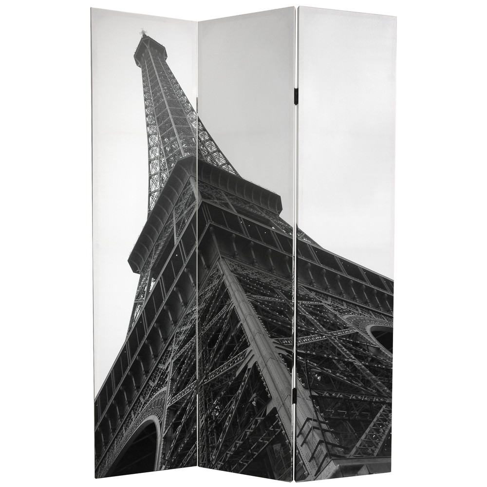 6 ft. Tall Double Sided Eiffel Tower Canvas Room Divider