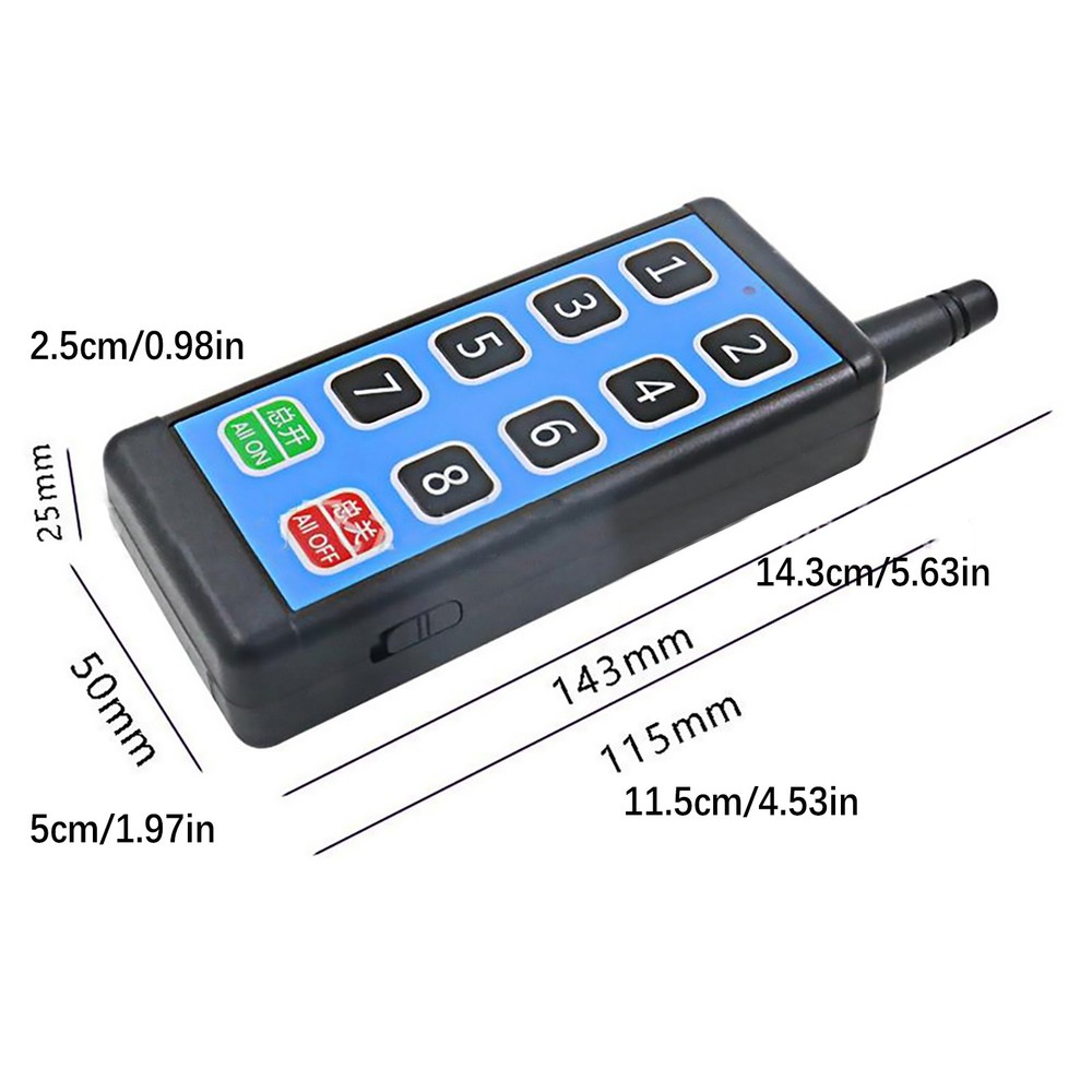 8 Channel Wireless RF433MHz Remote Control Switch Relay Module With Iight