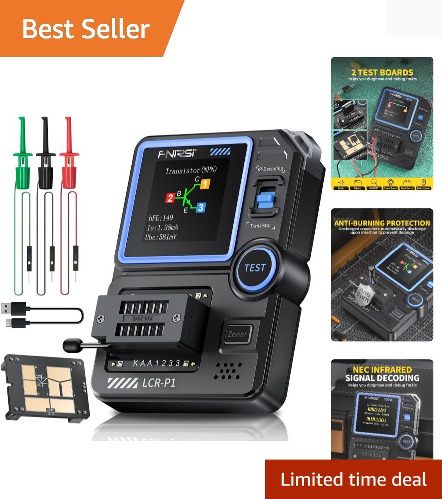 Versatile Black Transistor Tester with Infrared Analysis and Auto-Identification