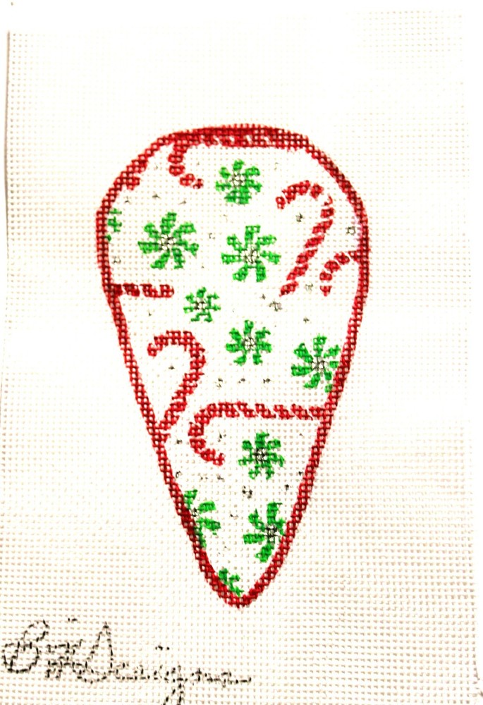 Mini Scissors & Thread Case Needlepoint Canvas 18 mesh Christmas Candy