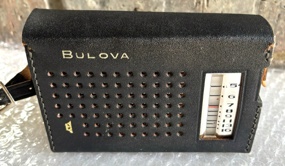 Vintage Bulova Transistor Radio with Case--Untested