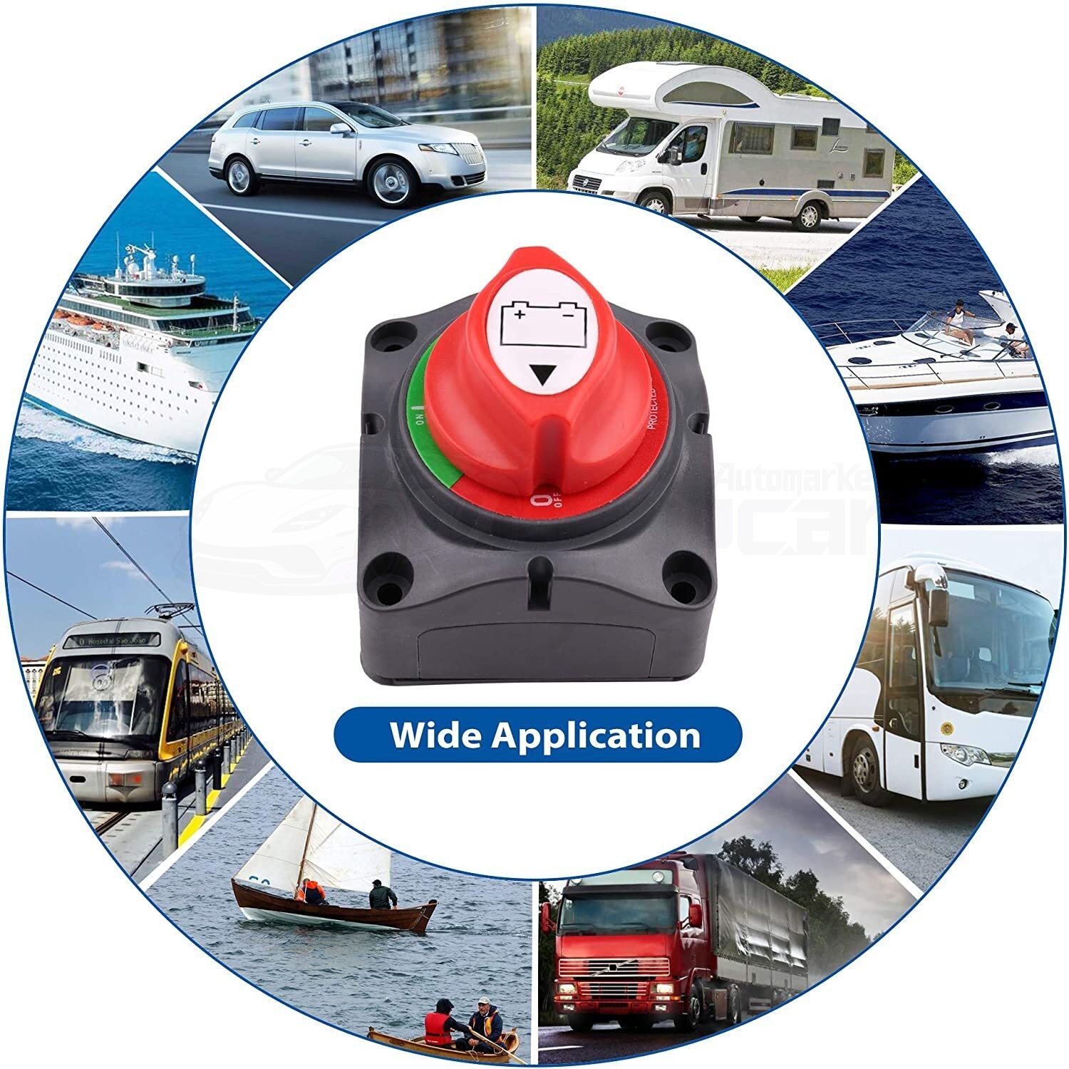 12V Battery Disconnect Rotary Switch Cut On/Off Set for Car RV SUV Marine Boat