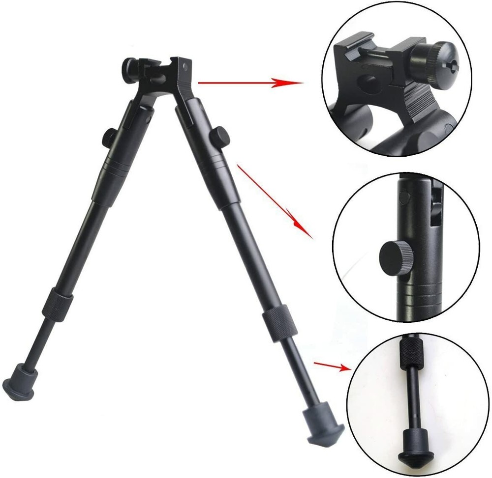 Bipod Mount Adjustable Spring Return Rail Mount Bipod for 20mm Picatinny Rail