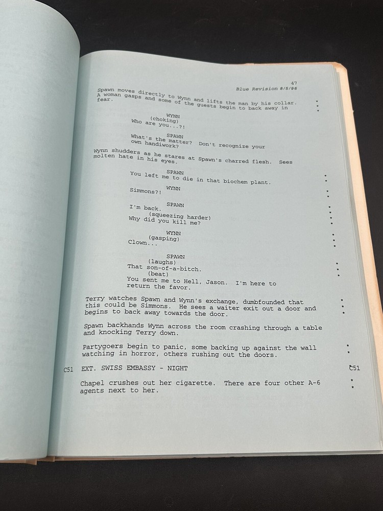 1996 Spawn Movie Script All Original Todd Mcfarlane