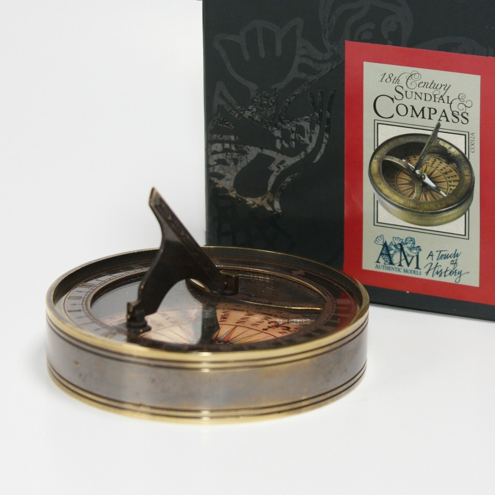 Solid Brass Captain's Sundial Compass Gift Nautical Handmade Home Décor Compass