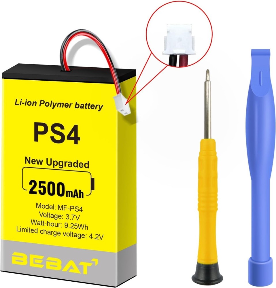 2pcs PS4 Controller Battery,2500mAh Replacement for PS4 Pro Slim Controller 2...