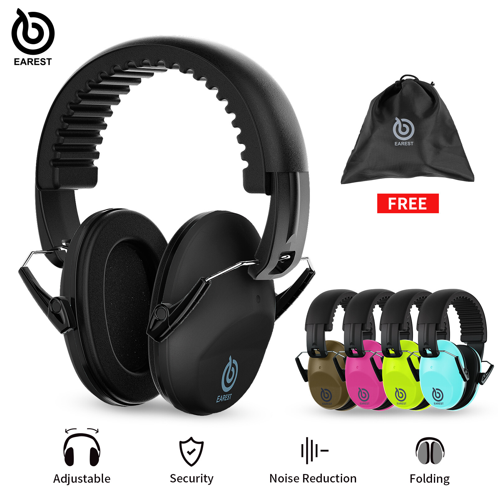 EAREST Protection Ear Muffs Hearing Noise Reduction For Gun Shooting Range