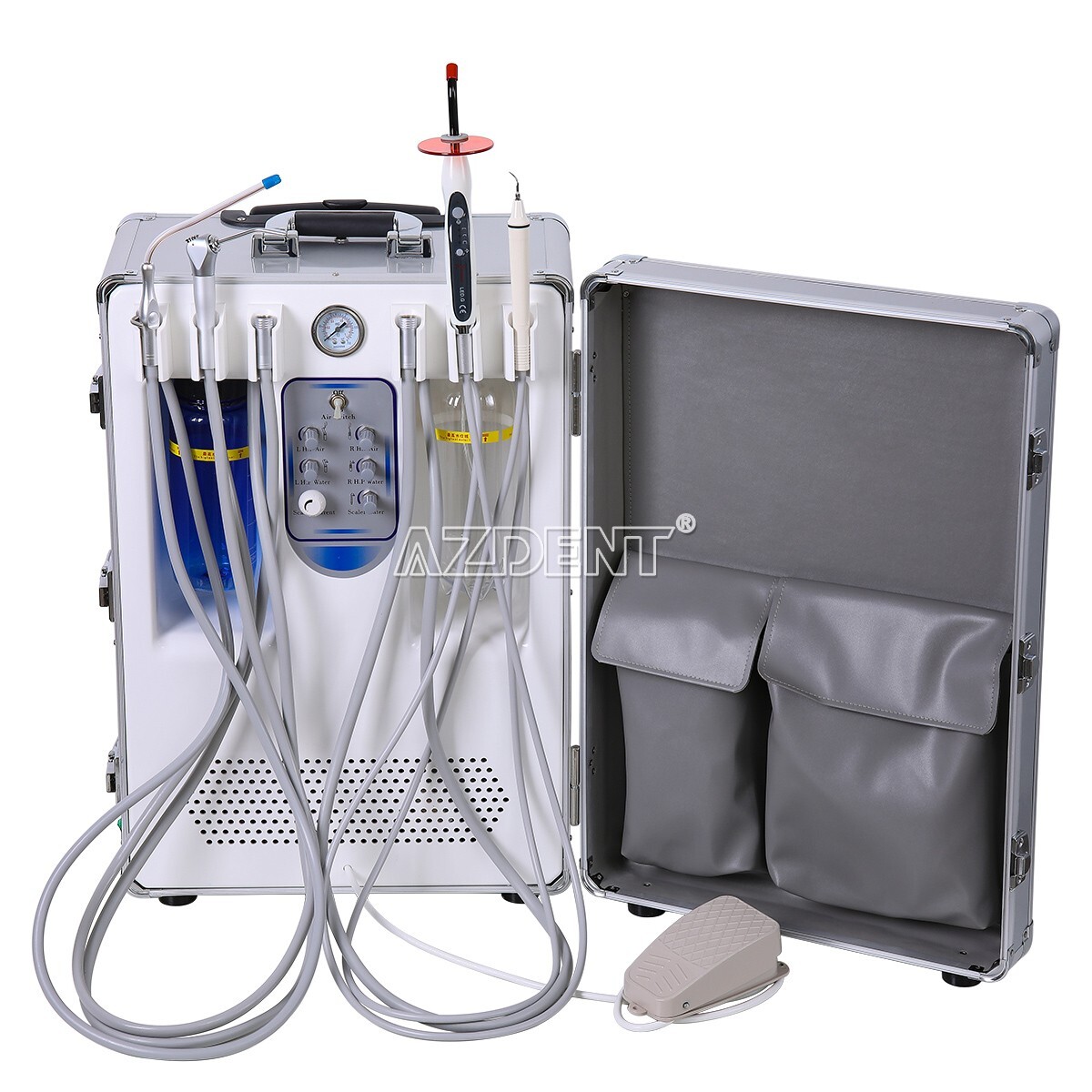 Portable Mobile Dental Delivery Unit System Suction Air Compressor Motor 4Hole