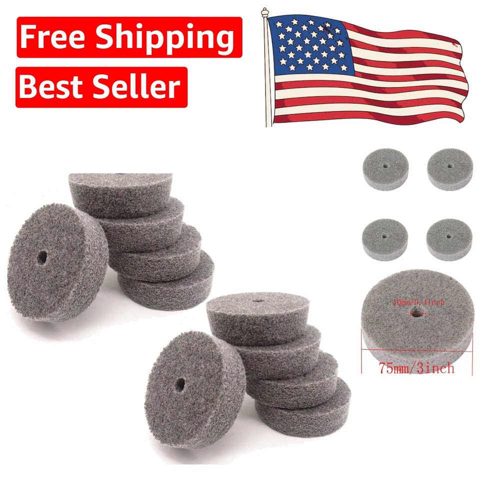 Versatile 10-Pack 75mm Nylon Buffing Wheels - Perfect for Metals & More