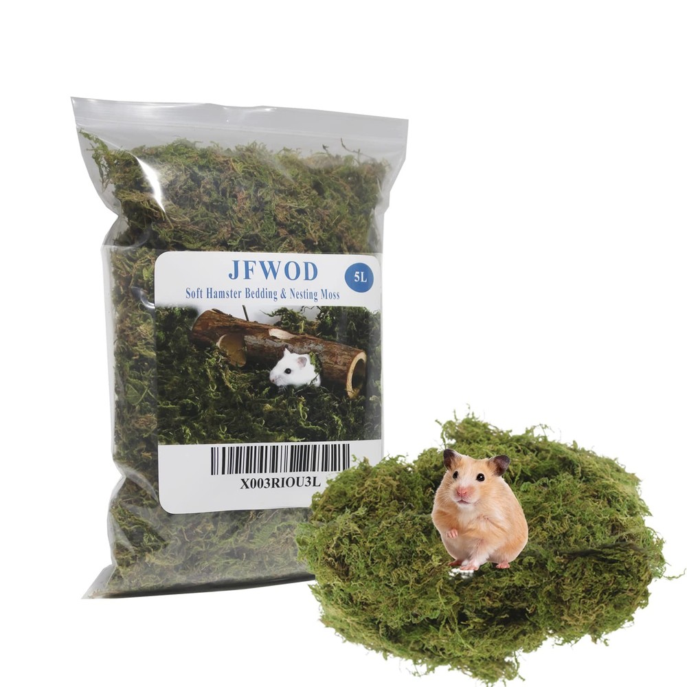 JFWOD 5L Forest Moss for Hamster Syrian Gerbils Bedding, Natural Moss Perfect...