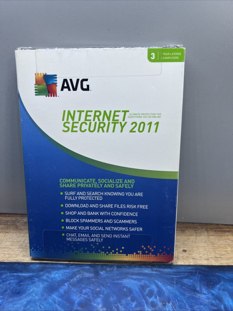 Vintage PC AVG INTERNET SECURITY 2011 New Sealed