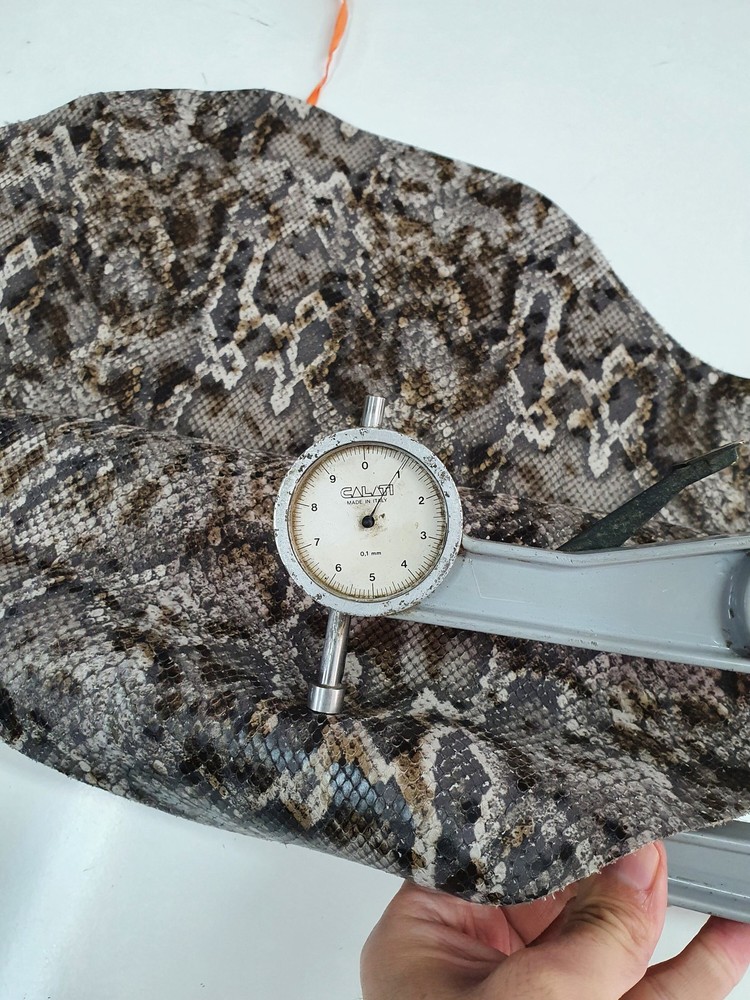 Python Print Cow Leather Hide: Brownish Beige Embossed Cowhide Sheet