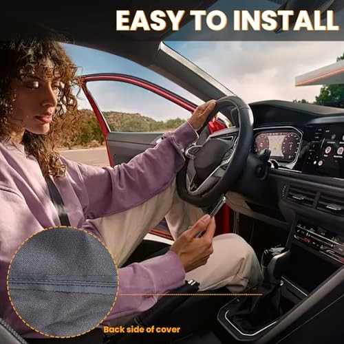 Car Shift Knob Dust Cover, Leather Manual/Automatic Carbon pattern black line