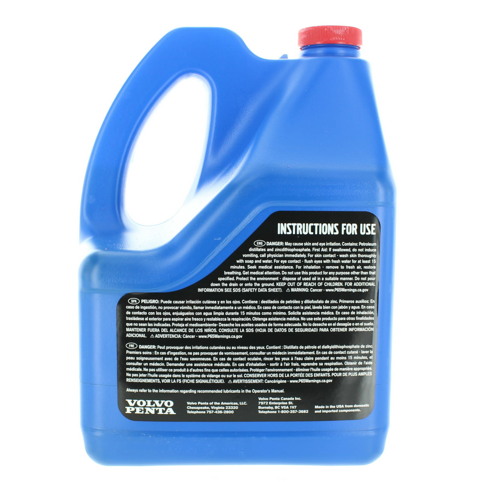 Volvo Penta New OEM Full Synthetic Gasoline Engine Oil, 10W-40, 21681795