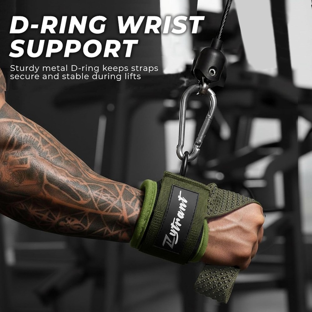 Weight Lifting Straps with Cuffed D Ring,Heavy Duty Thyick Comfortable Lifting