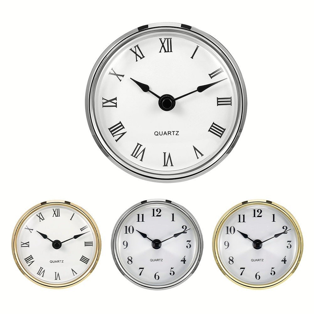Clock Insert Quartz Movement DIY Crafts Plastic+electroplating With Gold Rim