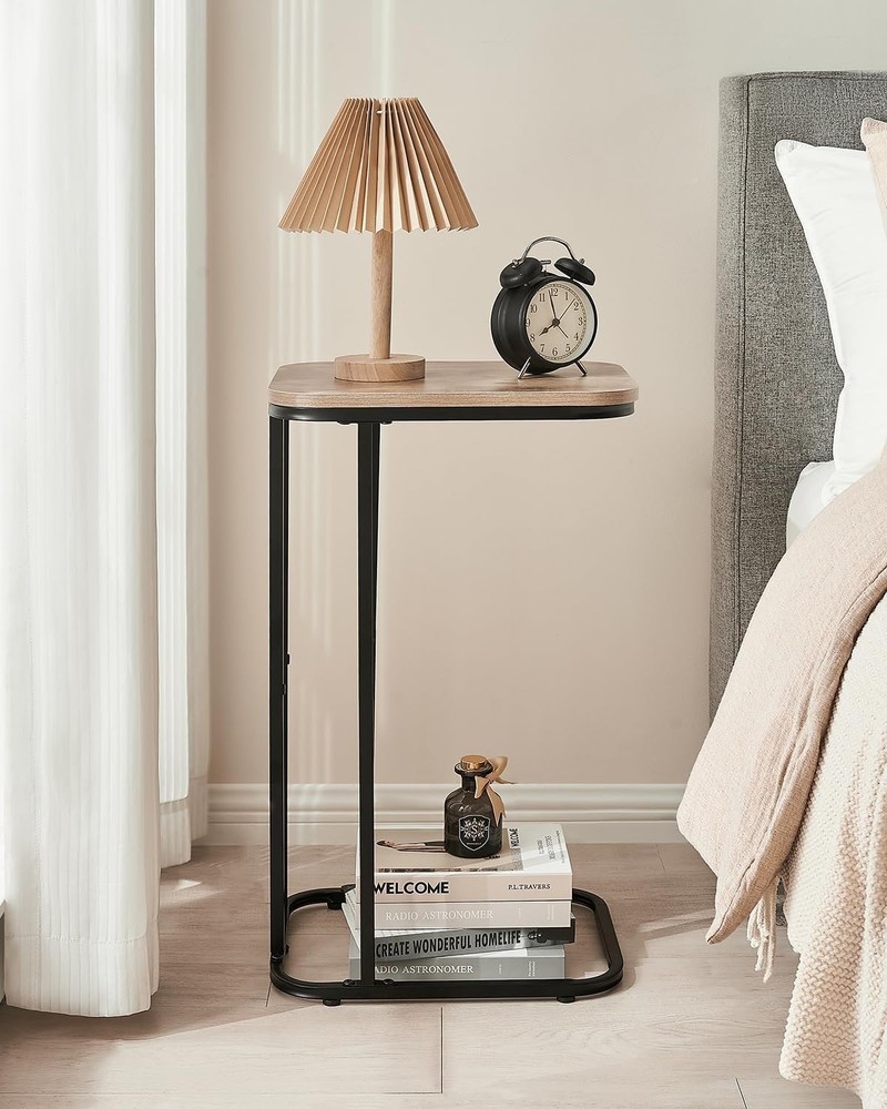 C Shaped End Table 27 Inches High Small Side Table Sofa & Bed Couch Table That