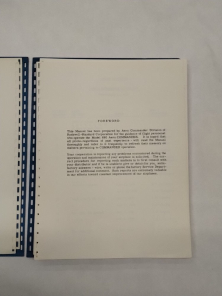 Aero Commander Model 680 Flight Manual-Original