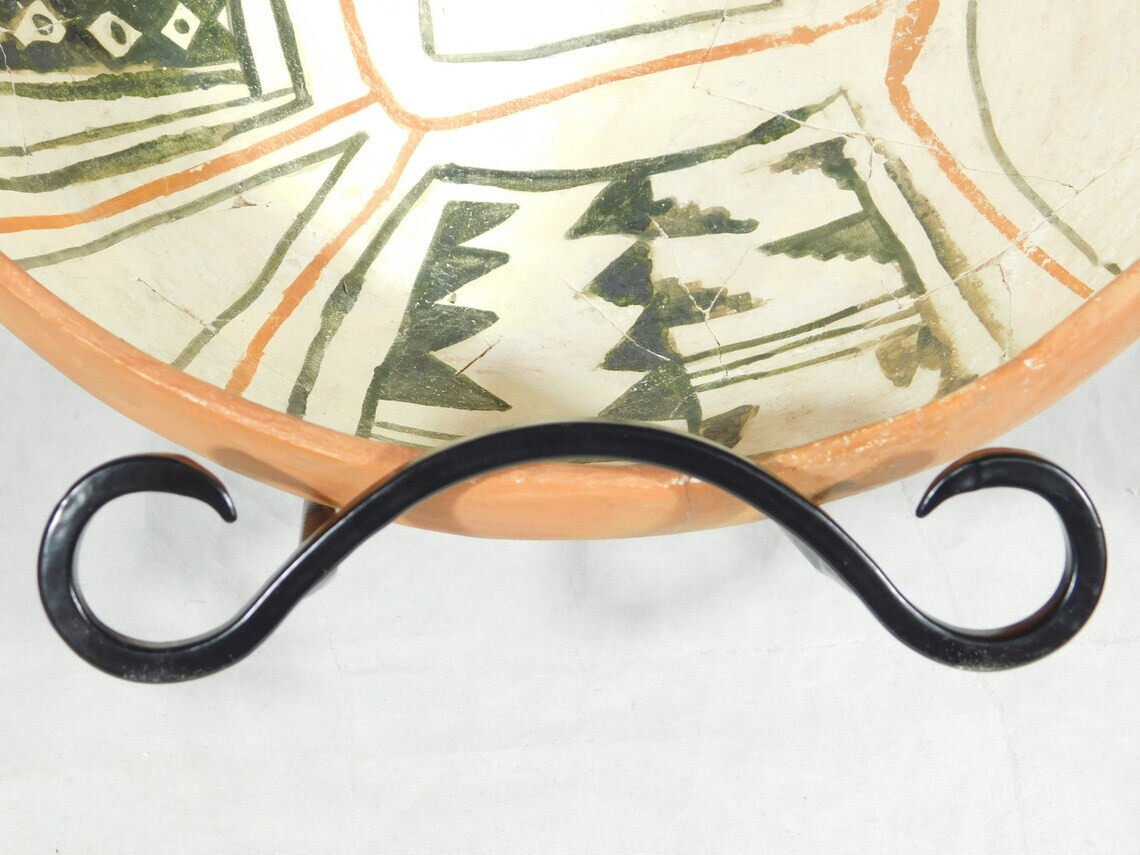 Easel Display Stand Black Metal Large Size Scroll Design