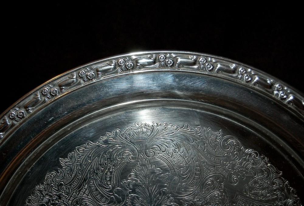 VINTAGE Silverplate Charger Large 12" by Oneida Beautiful Platter!
