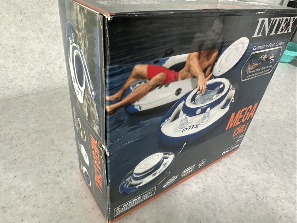 NEW Intex Mega Chill Inflatable Floating Cooler 35" Diameter Sealed Connect Flow