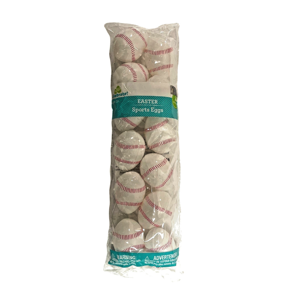 Baseball Easter Eggs Plastic Fillable 12 Hinged Reusable Treat Containers