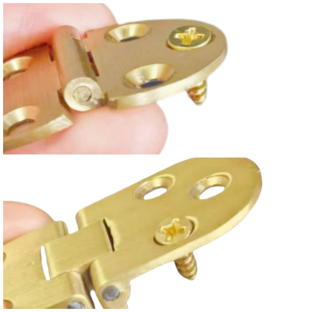 2pcs Solid Brass Hinges Door Flip Folding Tabletop Concealed 1.85 Inch 47mm