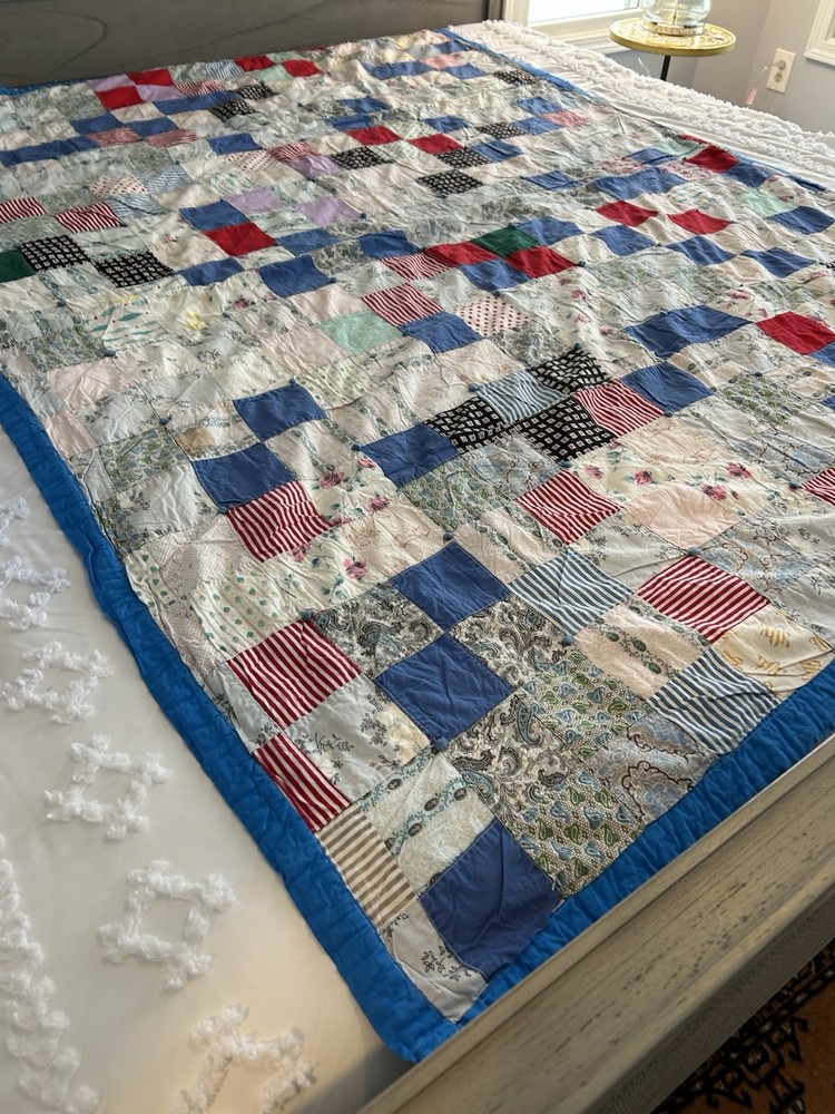 Handmade patchwork quilt in Americana style