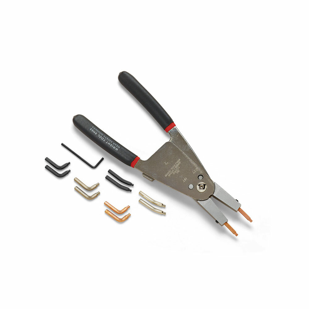 Wright Tool 9H65 Retaining Ring Plier With Ratchet Lock, Push-Button Design