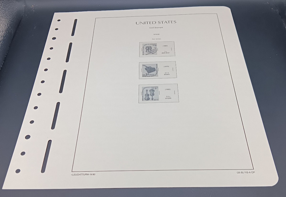 Leuchtturm U.S. , 12 New Album Pages for Coil Stamps 1966-1985