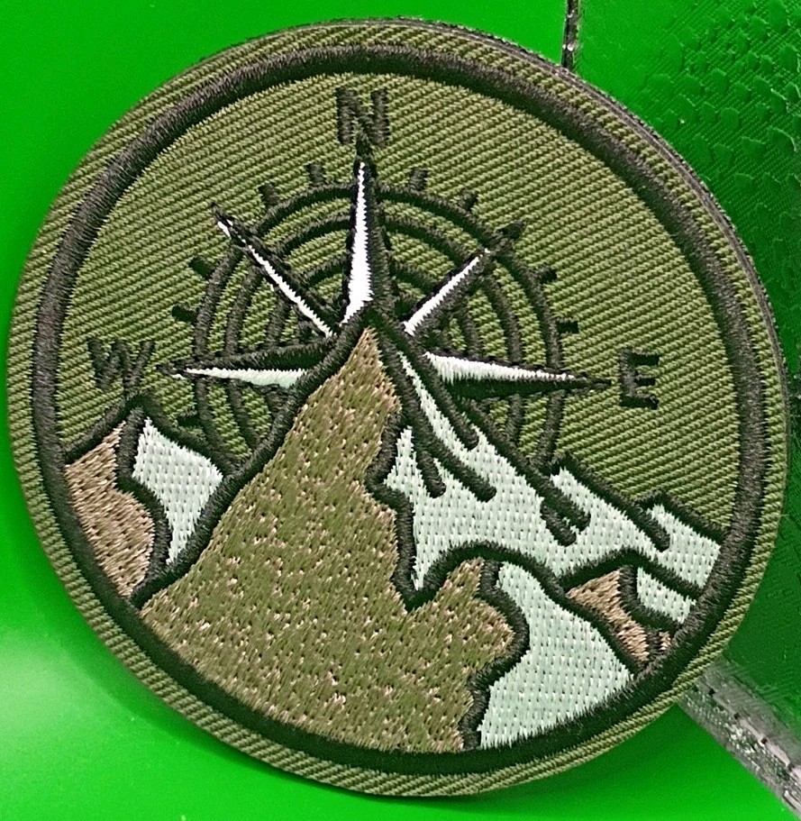 Outdoor Compass Mountain Tactical Morale Patch Hook and Loop
