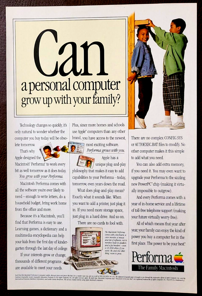 Apple Macintosh Performa 1995 Vintage Print Ad